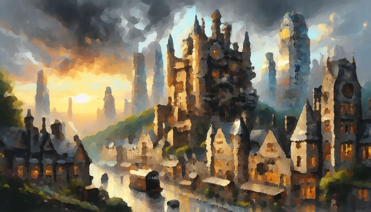 AI Image. Old and new architecture in harmony