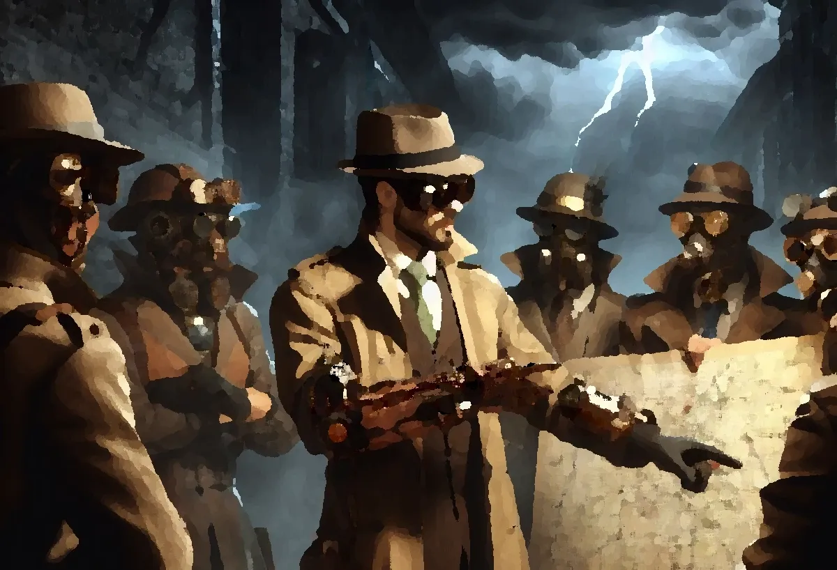 AI Image. A Spy Master handing out assignments.